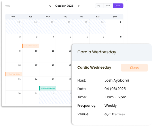 Classes, Events & Scheduling